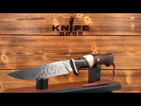 KnifeBoss damascus hunting knife Outdoor Hunter VG-10