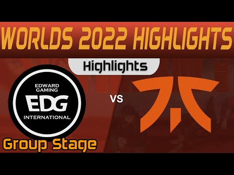 EDG vs FNC Highlights Group Stage Worlds 2022 EDward Gaming vs Fnatic by Onivia