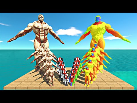 Epic Rainbow Fight | Growing Armored Titan + Rainbow Friends Red vs Rainbow Itself - ARBS