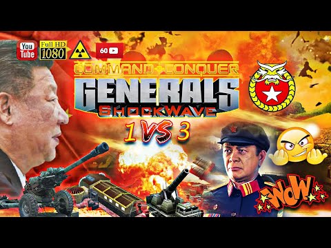 NUKE 1 vs 3 USA Air Force (MOD SHOCKWAVE CHAOS) C&C Generals Zero Hour