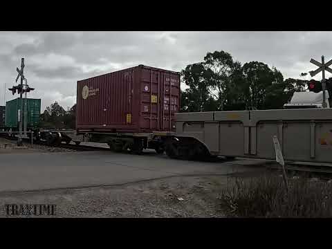 Freight Train - I almost missed these Aurizon locos. Magazine Rd level crossing RLX0016 Dry Creek SA