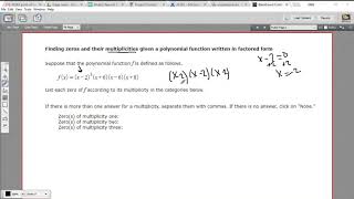 Finding zeros and their multiplicities of a polynomial in factored form