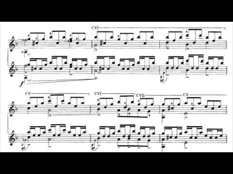 Mario Castelnuovo-Tedesco: El Sueño de la Razón Produce Monstruos for Guitar (Score video)