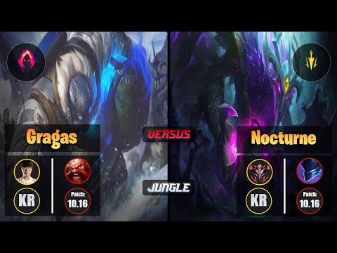 Haru GRAGAS (Jungle) [Dark Harvest] VS NOCTURNE - Grandmaster KR Patch 10.16