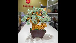 Cây Tài lộc Đá Thạch Anh Xanh Tự Nhiên Trang Trí Phong Thuỷ 30cm