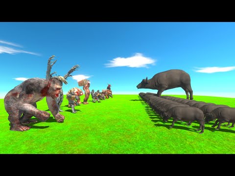 Mutant Primates Vs Infernals In Cape Buffalo challenge-animal revolt battle simulator