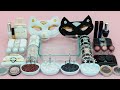 Mixing Black And White Eyeshadow And Makeup Into Slime Satisfying Slime Video ASMR