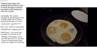 Top Reddit Video - Oddly SATISFYING: Flipping fried eggs and keeping all the yolks in tact as s...