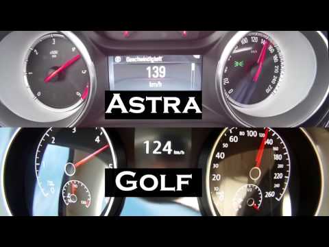 Astra K 1,6 Cdti vs Golf VII 1,6 Tdi 0-150 km/h acceleration