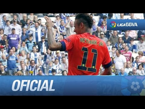 Gol de Neymar tras una gran jugada del FC Barcelona (0-1) frente al RCD Espanyol