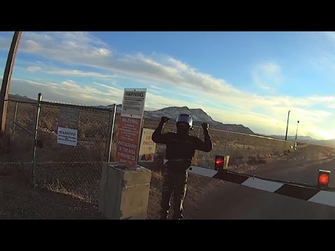 Area 51 Back Gate Crossed Twice by Bikers - FindingUFO Video