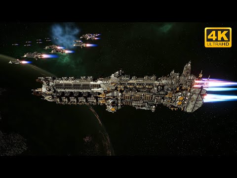 Imperial Navy vs Craftworld Aeldari - Skalgrim Mod - 4K Quality - Battlefleet Gothic Armada 2