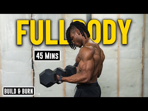 45 Mins Full body Workout (No Bench) | Dumbbell Build & Burn 24