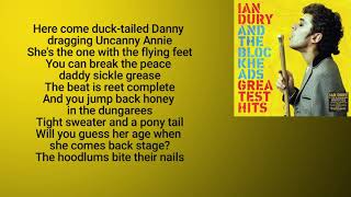 IAN DURY &amp; THE BLOCKHEADS Sweet Gene Vincent (lyrics)