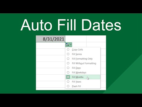 Auto Fill Dates in #excel #shorts