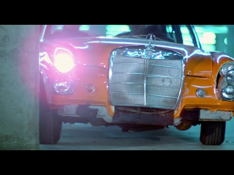 Classic Mercedes destruction from movie "The Driver" 1978