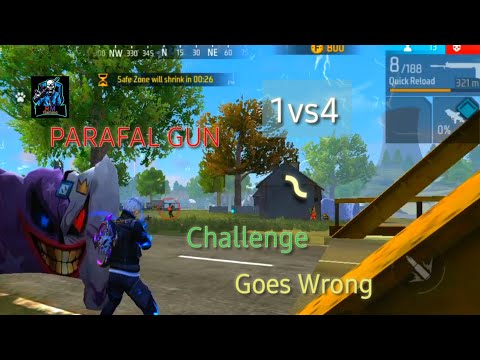 PARAFAL GUN CHALLENGE Goes Wrong R M Gaming Vs Random player 1vs4 Free Fire OPGame play Must watch