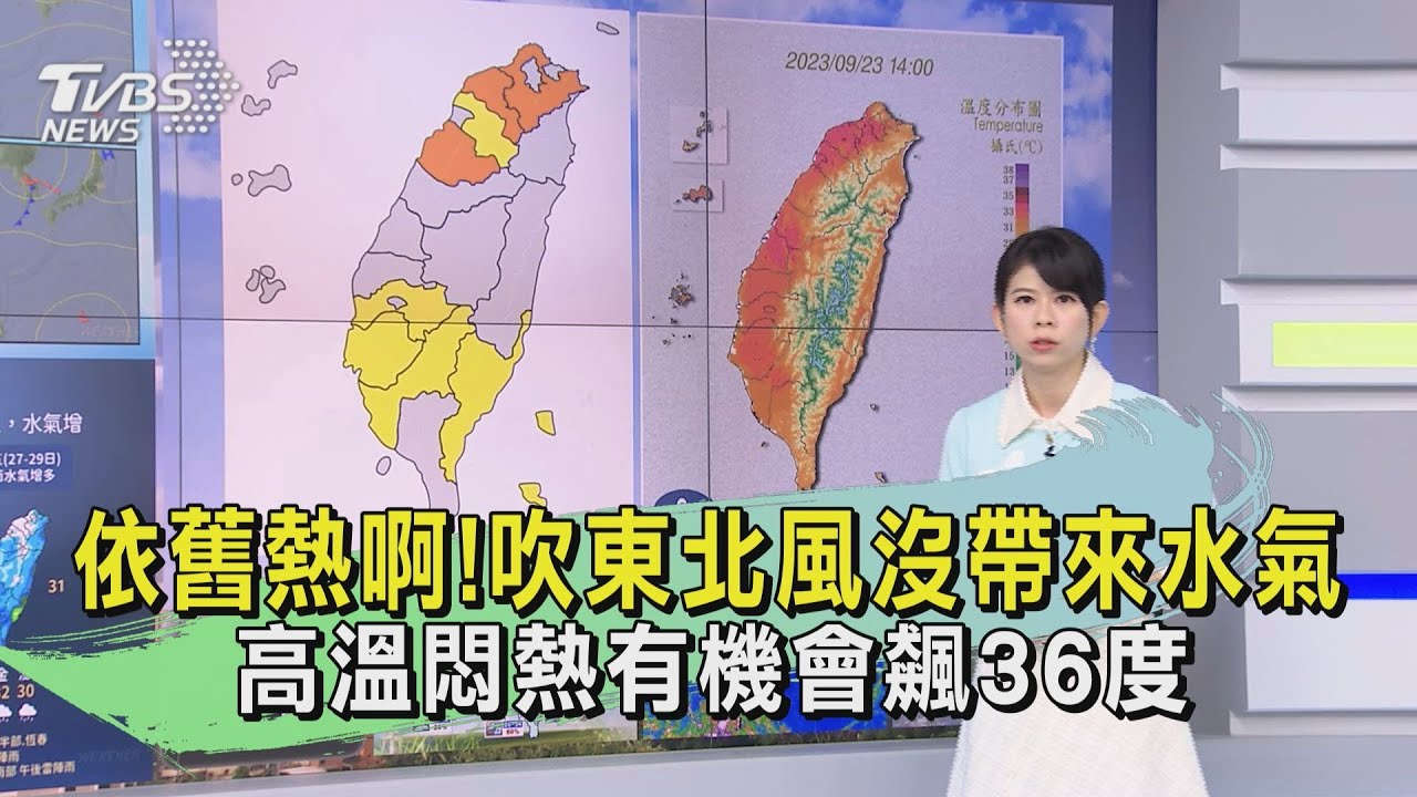 依舊熱啊!吹東北風沒帶來水氣 高溫悶熱有機會飆36度