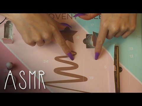 ASMR Beauty advent calendar unboxing (🎧 soft spoken, cardboard sounds, tapping & scratching)