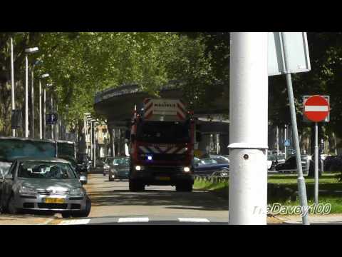 Brandweer met 2 wagens onderweg naar Kelderbrand Stellendamhof Rotterdam