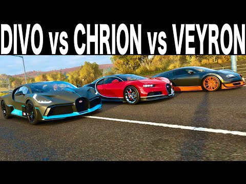 Bugatti Veyron vs Chiron vs Divo Drag Race Tournament
