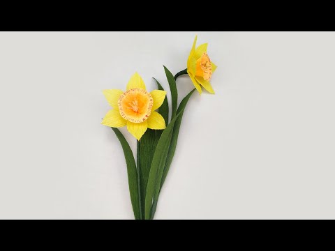 Easy Daffodils Paper Flower Making From Crepe Paper | Craft Tutorial