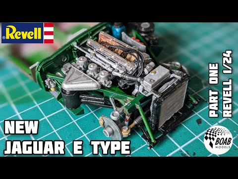 Jaguar E Type by Revell 1/24 - Part 1 - New Tool! Building the chassis, engine and undercarriage