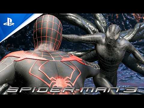 NEW Spider-Man 3 Black Suit Cinematic Boss Fight VS Raimi Miles - Marvel's Spider-Man 2 PC