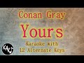 Yours Karaoke - Conan Gray Instrumental Lower Higher Female Original Key