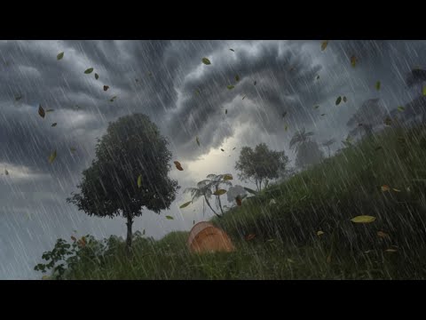 TRAPPED IN DANGEROUS STORM💨 CAMPING IN SUPER HEAVY RAIN ⛈️