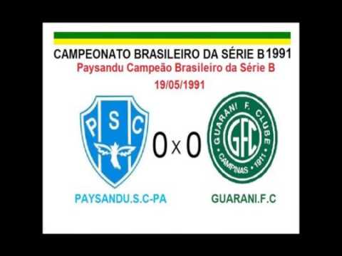 Paysandu-PA 2x0 Guarani.F.C Paysandu Campeão Brasileiro da Série B 1991