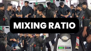 Mixing ratio for color tube and developer explained by Naitik sir. 1:1 of streax with weight machine