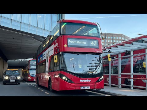 Full Route Visual. Route 43: London Bridge - Friern Barnet | Enviro400EV BDE2622 LJ19 CUU