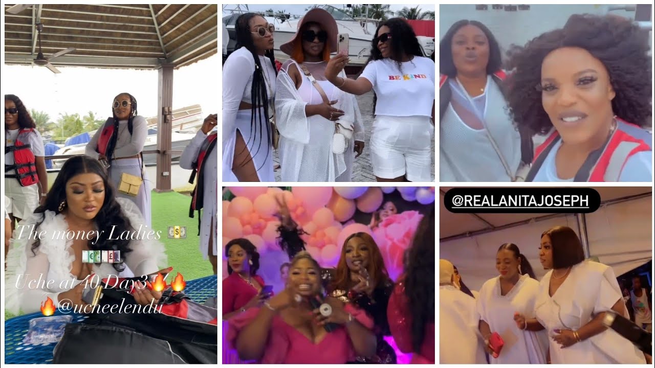 Oge Okoye ,Anita Joseph,Empress Njamah ,Nutella Njumigbo attend Uche Elendu 's 40th birthday.