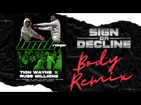 Tion Wayne X Russ X ArrDee X Darkoo X Bugzy X Fivio X E1 X ZT X Buni - Body Remix || Sign Or Decline