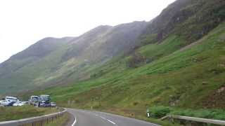 Drive West Through Glencoe Scottish Highlands Of Scotland August 2nd
