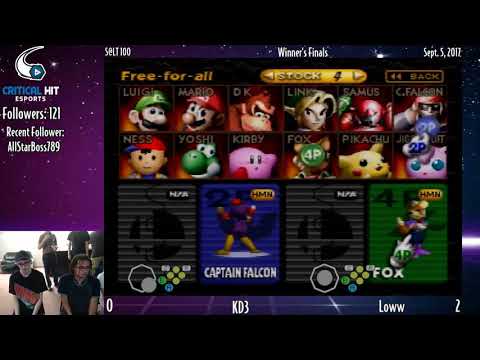 S@LT 100 - SSB64 - KD3 (Pika, Falcon) vs. Lowww (Fox) - WF