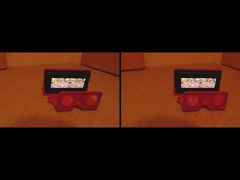 VR OWL Kit 3d viewer fitted with smartphone - sbs 3d - parallel view