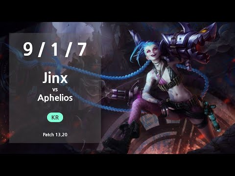 Jinx ADC vs Aphelios - KR Master Patch 13.20