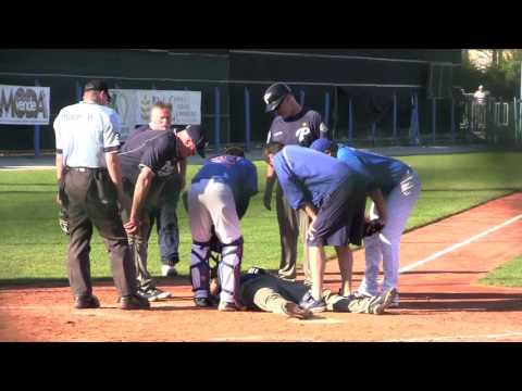 21-5-2016: Benetti del Parma colpito sul caschetto da Morreale del San Marino