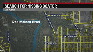 Search resumes for missing man in Des Moines River