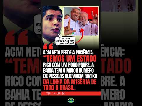 🚨 ACM NETO ALFINETA PETISTA JERÔNIMO RODRIGUES E CRITICA GESTÃO DO PT NA BAHIA