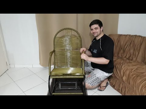 rocking chair wrapping with spaghetti wire step by step