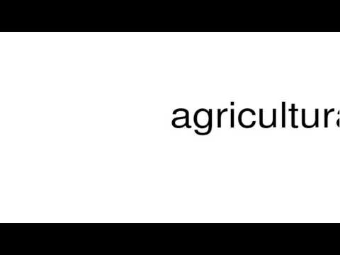 How to pronounce agriculturally
