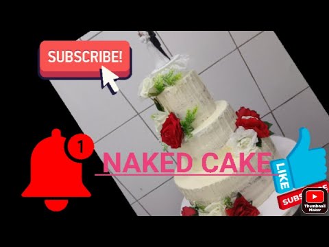 wedding cake, 3 layers naked cake. #dubai #cakes