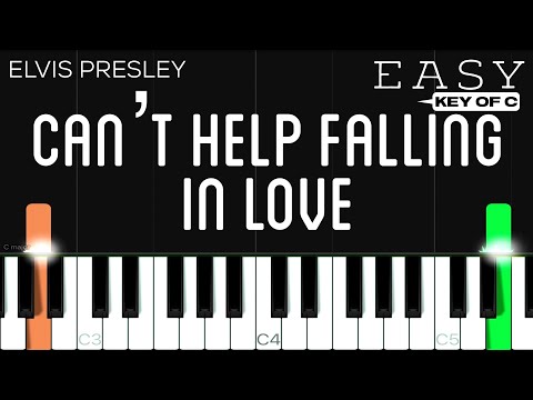 Elvis Presley - Can't Help Falling In Love | KEY OF C | EASY Piano ...