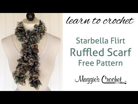 Starbella Flirt Ruffled Scarf Free Crochet Pattern - Right Handed