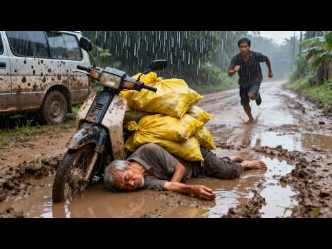 The driver rode his motorcycle for 10,000 kilometers to transport huge stones to repair the road.
