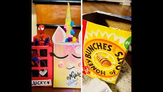 Making Valentine's Day Gift Boxes for school |Lightup Unicorn ValentineBox| SpiderMan ValentinesBox