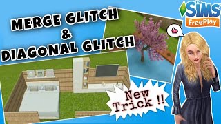 Trying Merge & Diagonal Glitch Dec 2021 + New Trick On Fence & Partition !! The Sims Freeplay #41